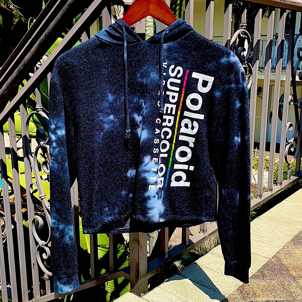 Polaroid cropped hoodie